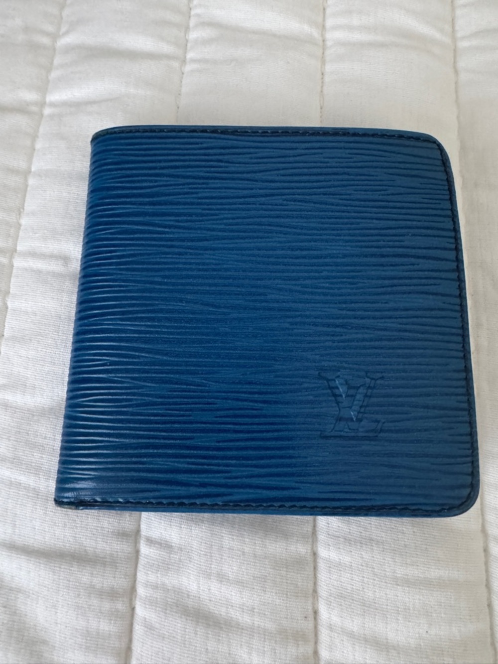 Louis Vuitton Blue Epi Leather Bifold Wallet